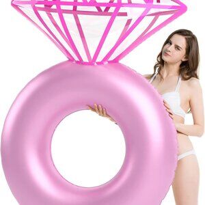 TWO Inflatable Diamond Ring Pool Float - Engagement Ring Bachelorette Part